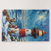 Chihuahua Christmas Lighthouse Holiday Puzzle (Horizontal)
