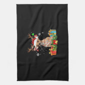 Chihuahua Christmas Lights Santa Oversized T-Shirt Geschirrtuch (Vertikal)
