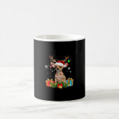 Chihuahua Christmas Lights Santa Oversized T-Shirt Kaffeetasse (Mittel)