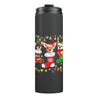 Chihuahua Christmas Lights Xmas Dog Classic T-Shir Thermosbecher