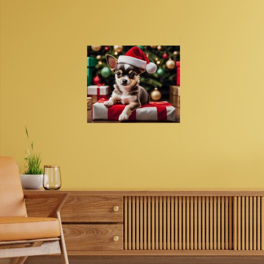 Chihuahua Christmas Puppy Poster (Wohnzimmer 2)