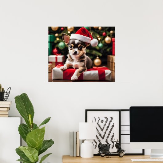 Chihuahua Christmas Puppy Poster (Heimbüro)