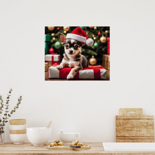 Chihuahua Christmas Puppy Poster (Küche)