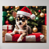 Chihuahua Christmas Puppy Poster (Vorne)