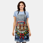 Chihuahua Christmas Red Truck Holiday Schürze (Getragen)