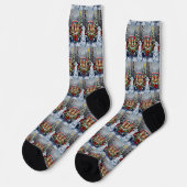 Chihuahua Christmas Red Truck Holiday Socken (Linkes Detail)