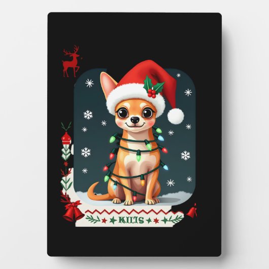 Chihuahua Christmas Santa Ugly Sweater Dog Lover X Fotoplatte (Vorderseite)