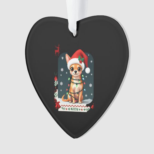 Chihuahua Christmas Santa Ugly Sweater Dog Lover X Ornament (Vorderseite)