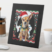 Chihuahua Christmas Santa Ugly Sweater Dog Lover X Sockelschild (In Situ)