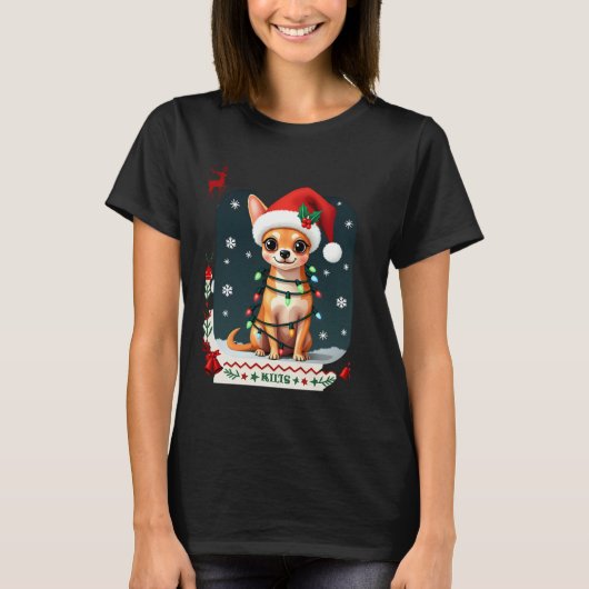 Chihuahua Christmas Santa Ugly Sweater Dog Lover X T-Shirt (Vorderseite)