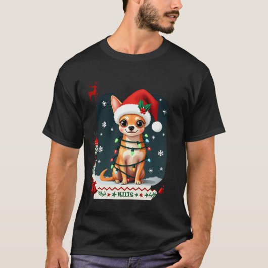 Chihuahua Christmas Santa Ugly Sweater Dog Lover X T-Shirt (Vorderseite)