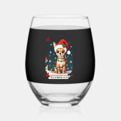Chihuahua Christmas Santa Ugly Sweater Dog Lover X Weinglas Ohne Stiel (Vorderseite)