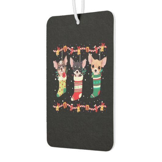 Chihuahua Christmas Socks Lights Funny Xmas Dog Lo Autolufterfrischer (Links)