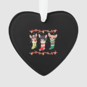 Chihuahua Christmas Socks Lights Funny Xmas Dog Lo Ornament (Vorderseite)