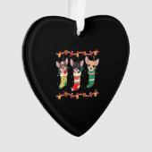 Chihuahua Christmas Socks Lights Funny Xmas Dog Lo Ornament (Vorderseite)
