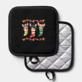 Chihuahua Christmas Socks Lights Funny Xmas Dog Lo Topflappen (Vorderseite/Rückseite)