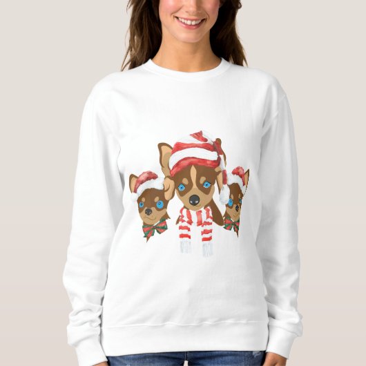 Chihuahua Christmas Sweatshirt (Vorderseite)