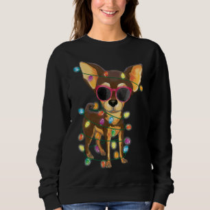 Chihuahua Christmas Tree Lights Hund Mama Vater Xm Sweatshirt