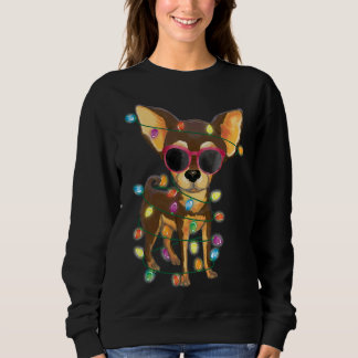 Chihuahua Christmas Tree Lights Hund Mama Vater Xm Sweatshirt