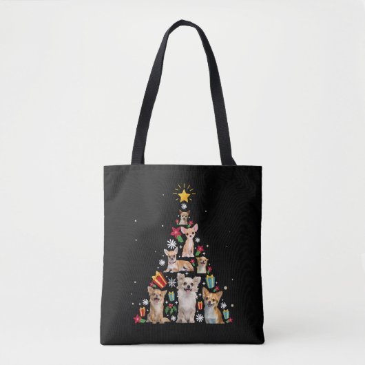 Chihuahua Christmas Tree Xmas Gift Tasche (Vorderseite)