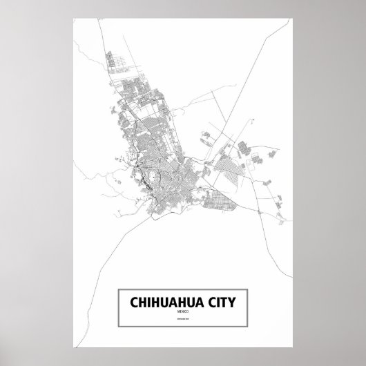 Chihuahua City, Mexiko (schwarz auf weiß) Poster (Vorne)