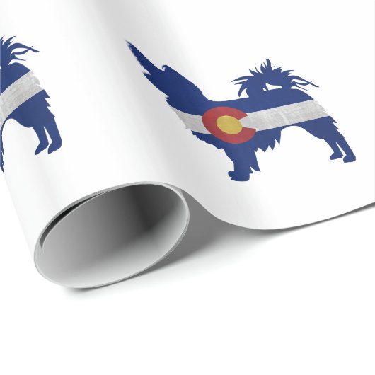 Chihuahua Colorado Flag Silhouette Geschenkpapier (Rolleneckpunkt)