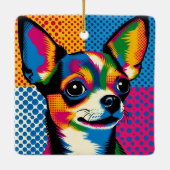 Chihuahua, Colorful Pop Art Style, Keramikornament (Rückseite)