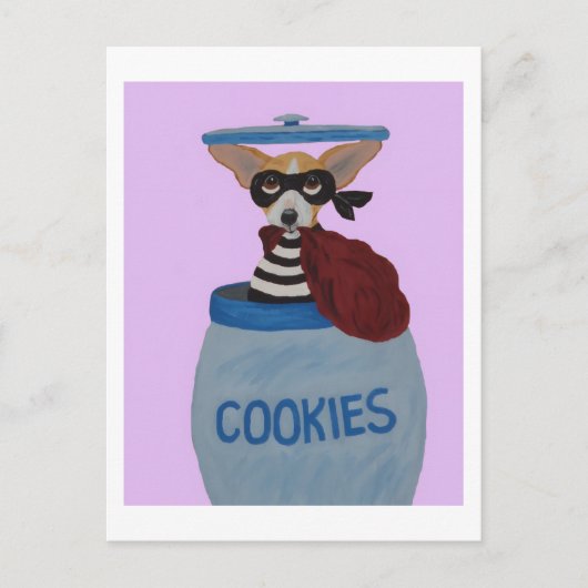 Chihuahua Cookie Thief Postkarte (Vorderseite)