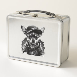 Chihuahua Cool Dog Rap Angesagt-Hop Gangster Metall Brotdose