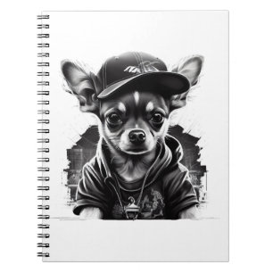 Chihuahua Cool Dog Rap Angesagt-Hop Gangster Notizblock