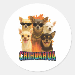 Chihuahua Copy Runder Aufkleber