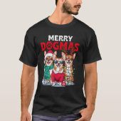 Chihuahua Costume Reindeer Santa Christmas Lights T-Shirt (Vorderseite)