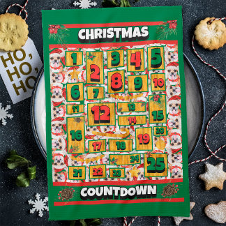 Chihuahua Countdown Weihnachtskalender Hund Geschirrtuch