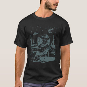 Chihuahua Cowboy Lustiger Hund Meme UFO Western T-Shirt
