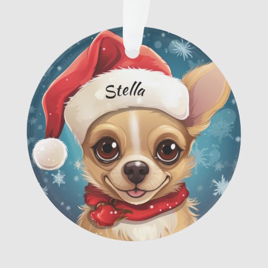Chihuahua Custom Christmas Ornament (Vorderseite)
