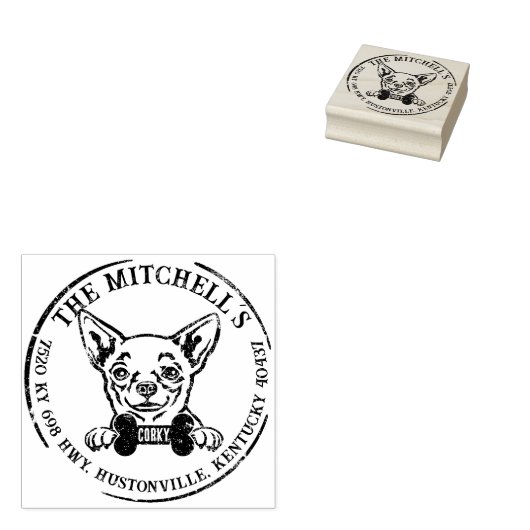 Chihuahua Custom Family Rücksendeadresse Gummistempel (Stempel)