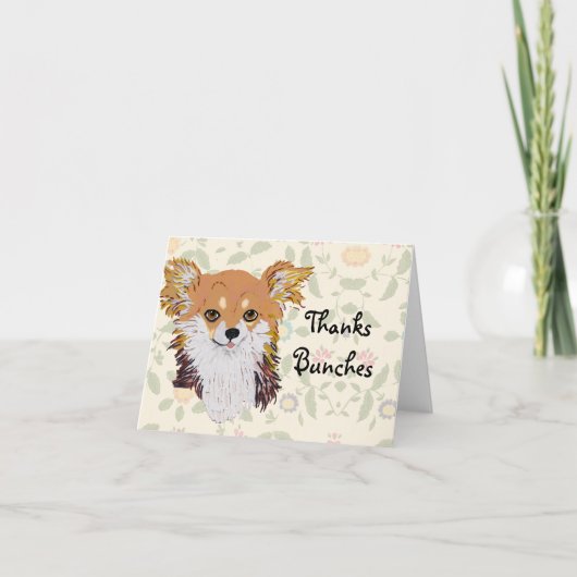 Chihuahua Custom Notecard Dankeskarte (Vorderseite)