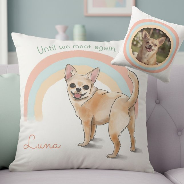 Chihuahua Custom Pillow – Rainbow Bridge Memorial  Kissen (Von Creator hochgeladen)