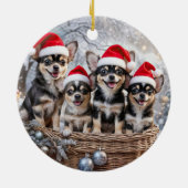 Chihuahua Cute Christmas Holiday Keramik Ornament (Hinten)
