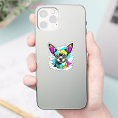 Chihuahua Cyberpunk Art Art Aufkleber (Telefon)