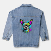 Chihuahua Cyberpunk Art Dog Lover Jeansjacke (Rückseite)