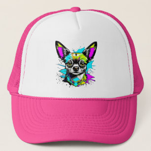 Chihuahua Cyberpunk Art Dog Lover Truckerkappe
