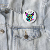 Chihuahua Cyberpunk Art Personalisiert Button (Beispiel)