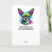 Chihuahua Cyberpunk-Stil Personalisiert Geburtstag Karte (Rückseite)