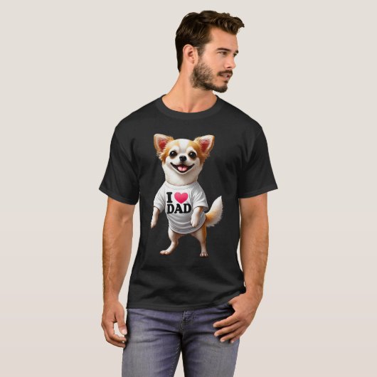 Chihuahua Dad I Love Dad Chihuahua Lover T-Shirt (Vorne ganz)