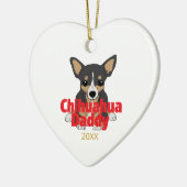 Chihuahua Daddy Black Tan Dog Date Keramik Ornament (Links)
