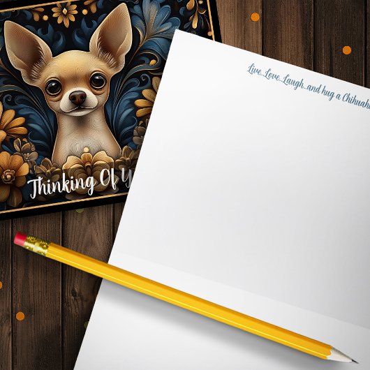 Chihuahua denken Sie an moderne schicke Mitteilung Dankeskarte