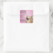 chihuahua Design - Mama Gedicht Quadratischer Aufkleber (Tasche)