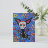 Chihuahua Dia de los Muertos Postkarte (Stehend Vorderseite)