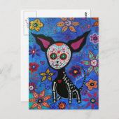 Chihuahua Dia de los Muertos Postkarte (Vorne/Hinten)
